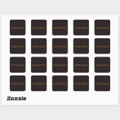 Zwarte minimalistische eigen naam vierkante sticker (Vel)