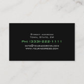 Zwarte minimalistische groene lijn, donkerder lay- visitekaartje (Achterkant)