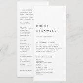 Zwarte Minimalistische Handgeschreven Moderne Brui Programmakaart (Voorkant / Achterkant)