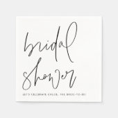 Zwarte Minimalistische Handgeschreven Script Bruid Servet (Voorkant)