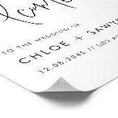 Zwarte minimalistische handgeschreven script bruil poster (Hoek)