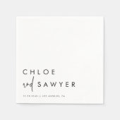 Zwarte minimalistische handgeschreven script bruil servet (Voorkant)