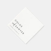 Zwarte minimalistische handgeschreven script bruil servet (Hoek)