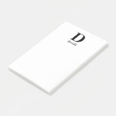 Zwarte minimalistische handtekening script initiël post-it® notes (Schuin)