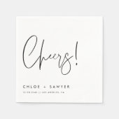 Zwarte minimalistische juichen handgeschreven scri servet (Voorkant)