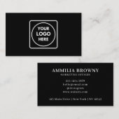 zwarte minimalistische Kaart | Aangepaste zakelijk Visitekaartje (Voorkant / Achterkant)