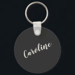 Zwarte minimalistische kalligrafie - Aangepaste na Sleutelhanger<br><div class="desc">Minimalistische kalligrafie Persoonlijke Sleutelhanger van de Naam in Zwart</div>