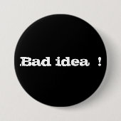 Zwarte minimalistische knop ronde button 7,6 cm (Voorkant)