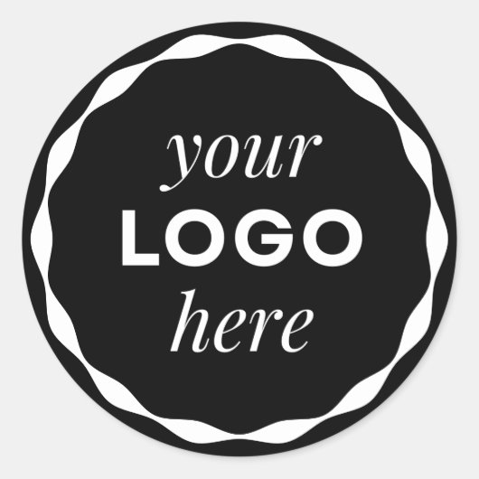 Zwarte Minimalistische Logo Schaalcirkel Sticker (Voorkant)