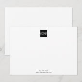 Zwarte minimalistische Logo Simple Note Card Notitiekaartje (Voorkant / Achterkant)