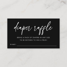 Zwarte Minimalistische Luierraffle Baby Shower