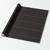 Zwarte minimalistische moderne eigen naam cadeaupapier (Uitgerold)