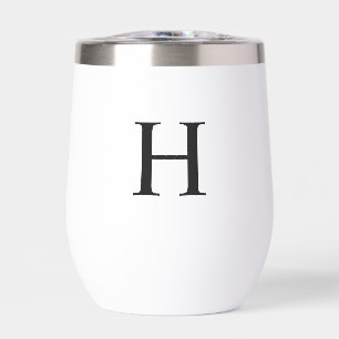 Zwarte Minimalistische Moderne Elegante Monogram