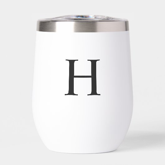 Zwarte Minimalistische Moderne Elegante Monogram (Voorkant)