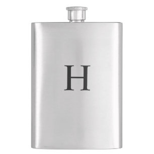 Zwarte Minimalistische Moderne Elegante Monogram Flacon