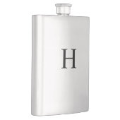 Zwarte Minimalistische Moderne Elegante Monogram Flacon (Rechts)