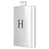 Zwarte Minimalistische Moderne Elegante Monogram Flacon (Links)