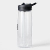 Zwarte Minimalistische Moderne Elegante Monogram Waterfles (Links)