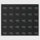 Zwarte minimalistische moderne gepersonaliseerde b cadeaupapier (Vlak)