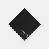 Zwarte minimalistische moderne gepersonaliseerde b servet (Hoek)