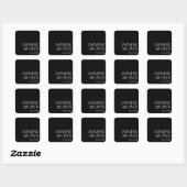 Zwarte minimalistische moderne gepersonaliseerde b vierkante sticker (Vel)