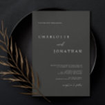 Zwarte minimalistische moderne legante bruiloft kaart<br><div class="desc">Black minimalist Modern Elegant Wedding Invitation</div>