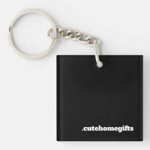 Zwarte Minimalistische Moderne Zakelijke Bedrijfs- Sleutelhanger