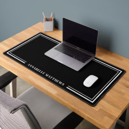 Zwarte Minimalistische Monogram Bureaumat