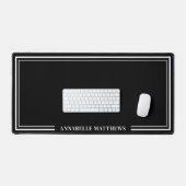 Zwarte Minimalistische Monogram Bureaumat (Keyboard & Muis)
