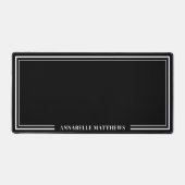 Zwarte Minimalistische Monogram Bureaumat (Voorkant)