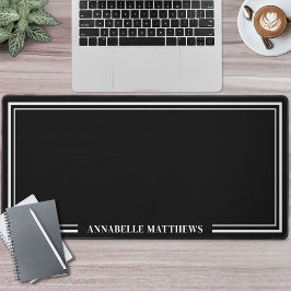 Zwarte Minimalistische Monogram Bureaumat