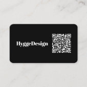 Zwarte minimalistische professionele aangepaste QR Visitekaartje (Voorkant)