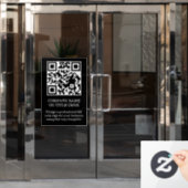 Zwarte Minimalistische QR-code Zakelijke Raamstick Raamsticker (Kantoordeur)