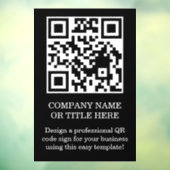 Zwarte Minimalistische QR-code Zakelijke Raamstick Raamsticker (Vel 3)