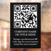 Zwarte Minimalistische QR-code Zakelijke Raamstick Raamsticker (Vel 2)