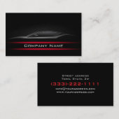 Zwarte minimalistische rode lijn, donkerder lay-ou visitekaartje (Voorkant / Achterkant)