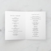 Zwarte Minimalistische Sierlijke Script Bruiloft Programma (Binnen)