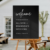 Zwarte Minimalistische Trouwbegroeting Acryl Bord