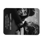 Zwarte Minimalistische Trouwfoto Save The Date Magneet (Horizontaal)