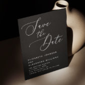 Zwarte Minimalistische Trouwkaart | Elegante Moder Save The Date