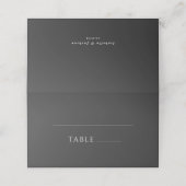 Zwarte minimalistische typografie Eenvoudige bruil Plaatskaartje (Buitenkant ongevouwen)
