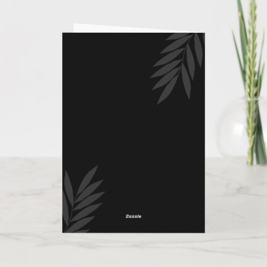 Zwarte Minimalistische Verjaardag Vouwkaart  Kaart (Achterkant)