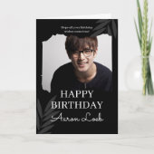 Zwarte Minimalistische Verjaardag Vouwkaart  Kaart (Voorkant)