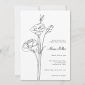 Zwarte minimalistische Vrijgezellenfeest Kaart (Voorkant)