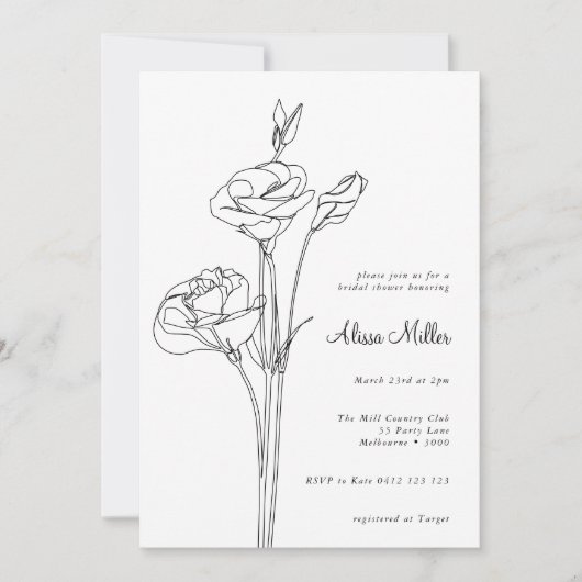 Zwarte minimalistische Vrijgezellenfeest Kaart (Voorkant)