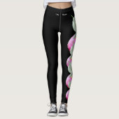 Zwarte Minnesota State Lady Slipper Bloem Leggings (Voorkant)