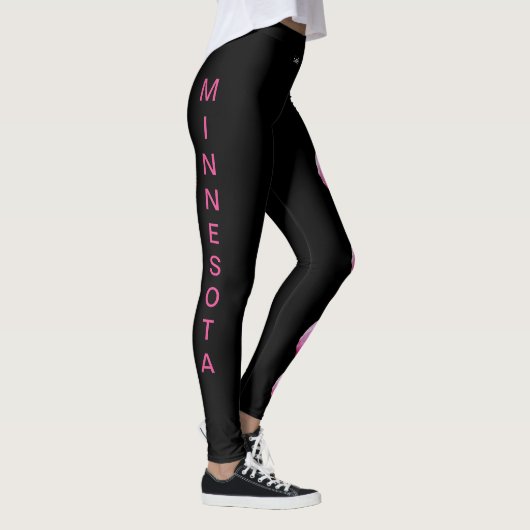 Zwarte Minnesota State Lady Slipper Bloem Leggings (Rechts)