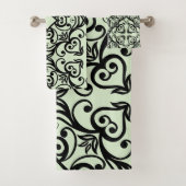 ZWARTE MINSTE ABSTRACTE STIJL BATHROOM TOWEL SET BAD HANDDOEK (Insitu)