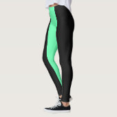 Zwarte/Mint kleurenblok Leggings van vrouwen (Links)