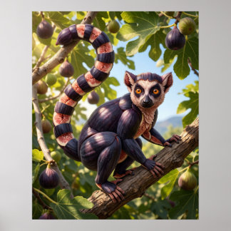 Zwarte Missie Figurenlemur Poster